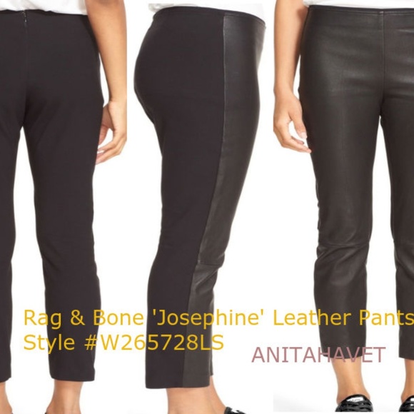 Rag & Bone Josephine Leather Pants W265728LS - Picture 1 of 3